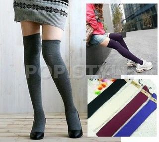 New Over The Knee Cotton Socks Thigh High Cotton Stockings Hot Sale 