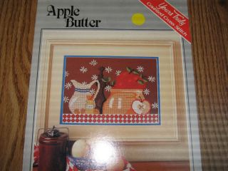 APPLE BUTTER apple ginger grinder pitcher daisies Cross Stitch Pattern 