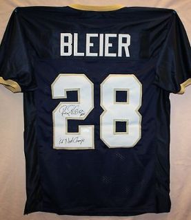   Autographed Notre Dame Irish Navy Blue Jersey Authenticated by JSA