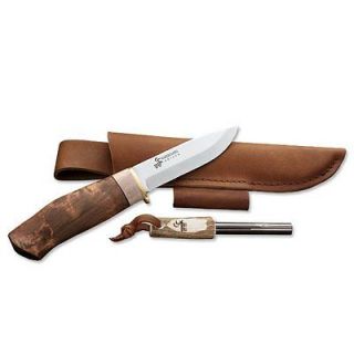  Sharpest Puukko Hunting Knife  Leather Sheath  Fire Starter  New