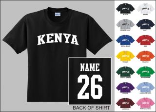 Country Of Kenya College Letter Custom Name & Number Personalized T 