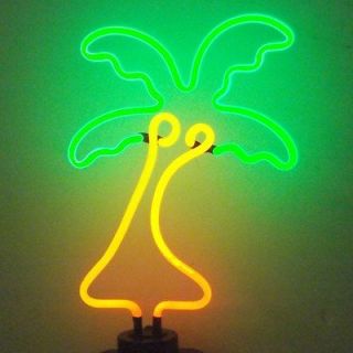 Tropical Island Palm Tree Neon sign art sculpture wall or table lamp 