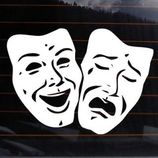 THEATRE MASK Vinyl Decal 8x6 comedy tragedy car wall sticker theater 