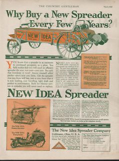 1928 NEW IDEA SPREADER FARM MANURE COMPOST IMPLEMENT AD
