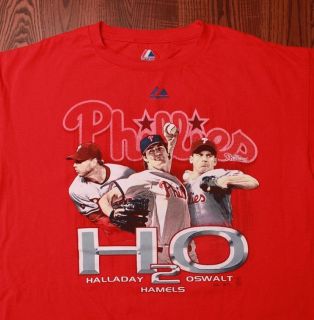 Philadelphia Phillies Baseball H2O Halladay Hamels Oswatt Red T Shirt 