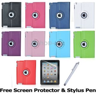 Multi Color New iPad 3 2 3rd 360° Rotating Magnetic PU Leather Case 