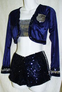 Sexy Halloween Lady Cop Police Outfit~ Sequin Shorts & Jacket~One Size 