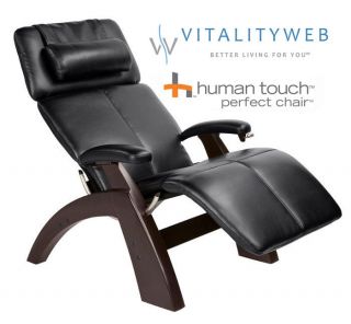 Human Touch The Perfect Chair Dark Walnut PC 6 BLACK PREMIUM LEATHER 