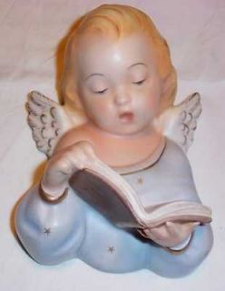 Vintage Singing Angel Cherub Wall Plaque Figurine   Italy Numbered 