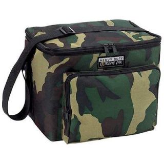 Camo Camouflage Green Insulated Cooler Ice Chest Tote Bag Lunch Box 