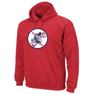   INDIANS MLB L Majestic Cooperstown Felt Tek Patch Pullover Hoody