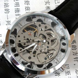 Classic silver Hollow Automatic Mechanical Watch