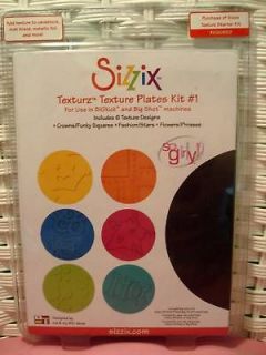 New Sizzix Texture Plates Kit #1 So Girly Crowns Stars