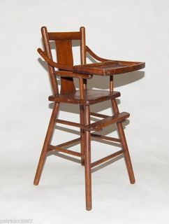   37 x 18 x 21 ANTIQUE BABY HIGH CHAIR WITH FLIP UP TRAY L@@K