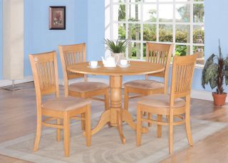5PC ROUND DINETTE KITCHEN DINING SET TABLE 42 ROUND AND 4 CHAIRS IN 