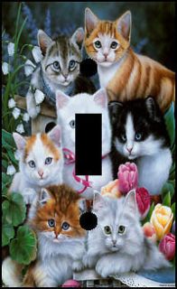   aa Kitten Group Decorative Cats Wall Decor Light Switch Plate Cover