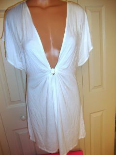   Secret SWIM White Beach Dress Cover Up Tunic Top Wrap XS S M L