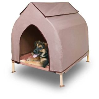 Cool Dog Pet elevated Cot w/ tent House Large Tan 38 x 32 x 37H 