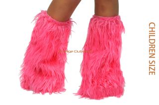   Size Neon Pink Fluffies Leg Warmers Yeti Halloween Costume Boot Covers