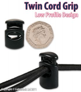 Mini Cord Lock, Single or Double Cordlock for Cord/Shockcord/Bungee 