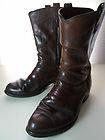   cowboy boots western brown leather cork sole sz 9.5 EE made in USA