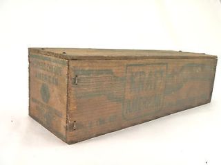 Vintage Kraft American Cheese Crate Wooden Box 2 lb #1
