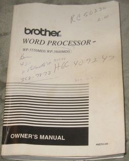 Brother Word Processor WP 5550MDS/WP ​5600MDS Users Guide Manual
