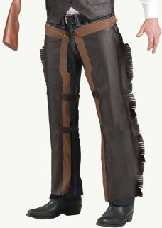 Cowboy ADULT Faux Leather Western Costume Chaps Lone Ranger Brown