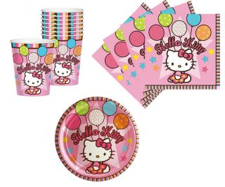 Hello Kitty Birthday Party Supplies Plates Napkins & Cups Set for 8 or 
