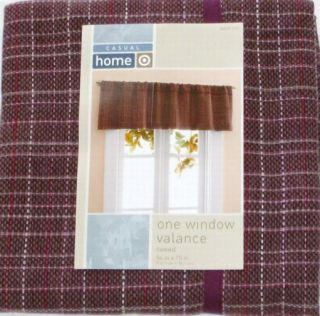Casual Home Burgundy Tweed Window Valance Curtain Topper