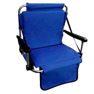 NEW Blue Padded Stadium Chair w/ Back Metal Frame Bleacher Seat 