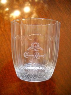 Crown Royal Logo Etched Whiskey Glass 3.75 Tall Vonpok Made in Italy