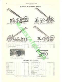 1903 Planet Junior Garden Cultivator Plow Catalog AD