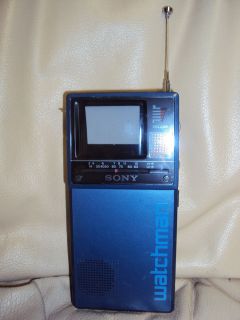   FD 20A Flat 1.75 CRT Vintage BLUE Handheld Portable Television TV