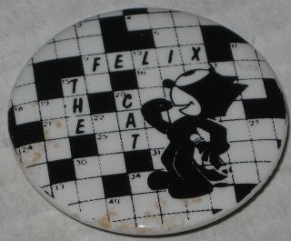 Has Spots Approx 1.75" Felix the Cat Crossword Puzzle Pin 