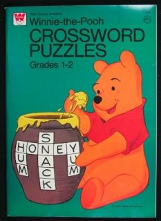 WALT DISNEYS WINNIE THE POOH CROSSWORD PUZZLE BOOK 1975   UNUSED 69¢