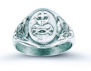   .925 Sterling Silver Sacred Heart Jesus Christ Crown of Thorns Ring