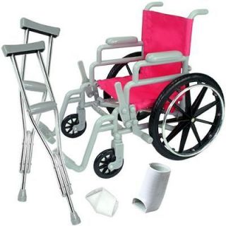 WHEELCHAIR, CRUTCHES, CAST & BANDAGES work for all sizes of American 