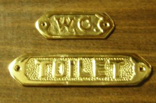   House Solid Brass Nautical Sign Plaque Toilet WC Water Closet Bath