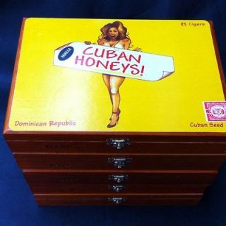 CUBAN HONEYS WOODEN CIGAR BOX LOT OF 6 