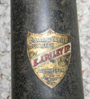 Antique E. J. Riley Billiards Pool Table Cue Round Tin Carrying Case