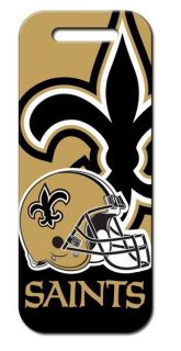 NFL New Orleans Saints Custom Engraved Luggage Tag with Free Strap