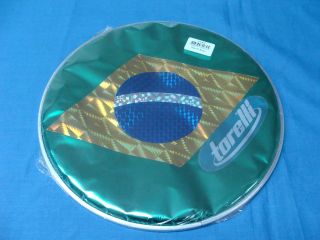 10 BRAZILIAN FLAG VINYL PANDEIRO HEAD FOR TAMBORINE PERCUSSION PELE 