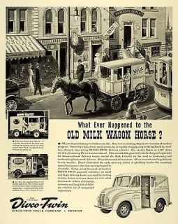   Divco Twin Truck Dairy Bordens Horse Drawn Milk Delivery Wagon Detroit