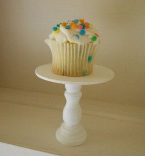 Shabby cottage chic White mini wood cupcake stand or cake pop stand