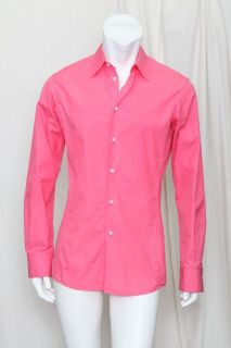 D2 DSQUARED2 Mens Bright Pink Button Down Long Sleeve Dress Shirt 48 