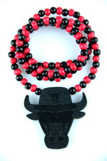  Good Wood Chicago Bulls Pendant Ball Bead Chain Necklace 2 color