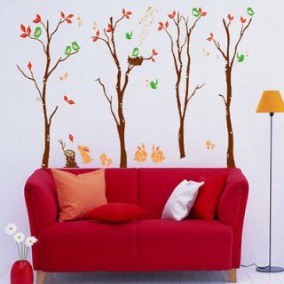 4Lovely Trees Color Brown Room Wall Sticker Decor Decals Removable 