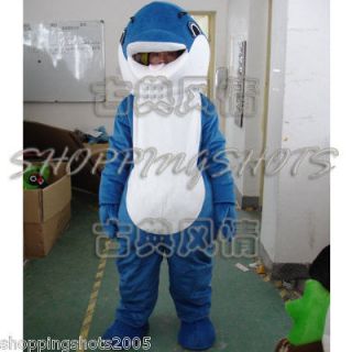 Dolphin whale Cartoon Mascot Costume Fancy Dress R00399 adult one size 