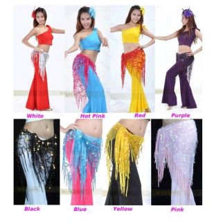 Belly Dance Dancing Hip Scarf Triangle Sparkly Sequins Shawl Dancewear 